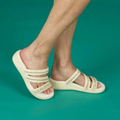 Crocs Boca Sequin Wedge -Simplyfeet Store crocs boca sequin wedge vanilla 09 1 1