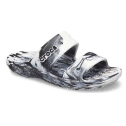 Crocs Classic 2 Strap Marble Sandal 8 Crocs Classic 2 Strap Marble Sandal -Simplyfeet Store crocs classic 2 strap marble sandal white black main 6