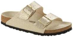 Birkenstock Arizona Shiny Python -Simplyfeet Store eggshell gold python