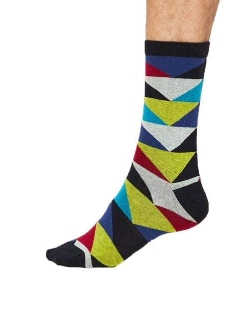 Thought GOTS Bold Geo Triangle Socks Dark Navy (1 Pair) UK 7-11 3 Thought GOTS Bold Geo Triangle Socks Dark Navy (1 Pair) UK 7-11