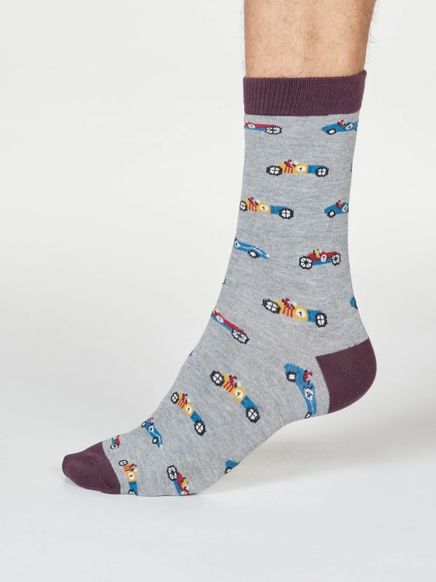 Thought Jacques Racing Car Socks (2 Pairs) UK 7 - 11 4 Thought Jacques Racing Car Socks (2 Pairs) UK 7 - 11 - Image 2