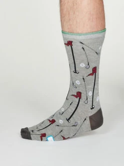 Thought Perry Socks Mid Grey Marle Stripe UK 7-11