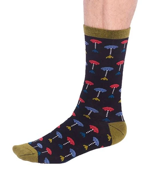 Thought Salas GOTS Organic Cotton Rocket Socks Black 7-11UK 3 Thought Salas GOTS Organic Cotton Rocket Socks Black 7-11UK